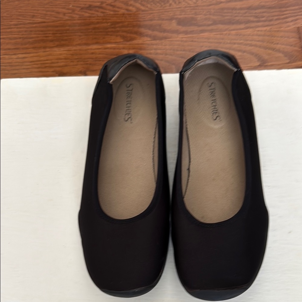 Stride Rite Black Textured Flats Slip-On